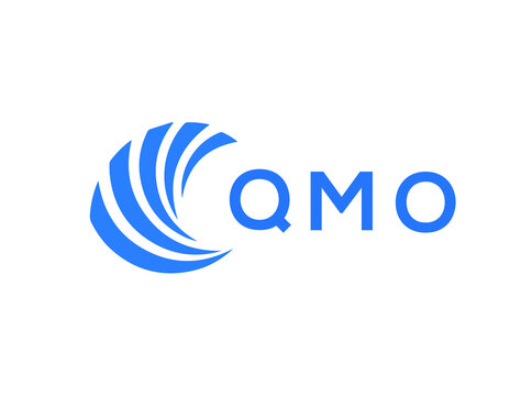 QMO Flat accounting logo design on white background. QMO creative initials Growth graph letter logo concept. QMO business finance logo design.

