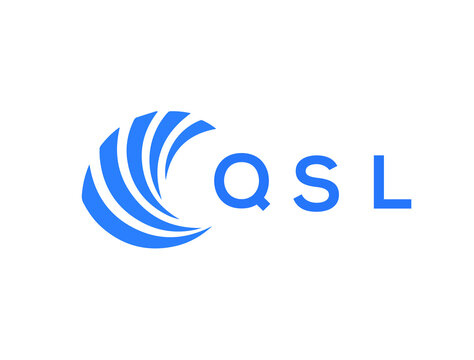 QSL Flat accounting logo design on white background. QSL creative initials Growth graph letter logo concept. QSL business finance logo design.
