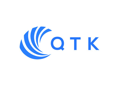 QTK Flat accounting logo design on white background. QTK creative initials Growth graph letter logo concept. QTK business finance logo design.
