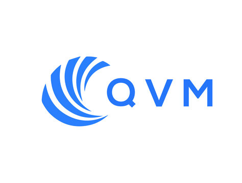 QVM Flat accounting logo design on white background. QVM creative initials Growth graph letter logo concept. QVM business finance logo design.
