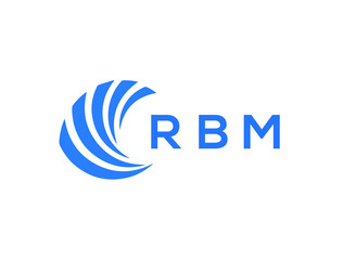 RBM Flat accounting logo design on white background. RBM creative initials Growth graph letter logo concept. RBM business finance logo design.
