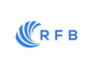 RFB Flat accounting logo design on white background. RFB creative initials Growth graph letter logo concept. RFB business finance logo design.
