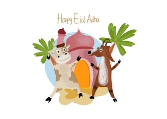 Naklejka premium Happy eid Adha 