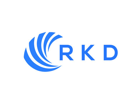 RKD Flat accounting logo design on white background. RKD creative initials Growth graph letter logo concept. RKD business finance logo design.
