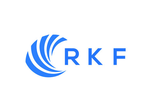 RKF Flat accounting logo design on white background. RKF creative initials Growth graph letter logo concept. RKF business finance logo design.

