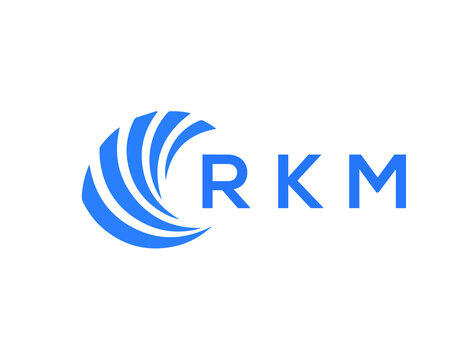 RKM Flat accounting logo design on white background. RKM creative initials Growth graph letter logo concept. RKM business finance logo design.
