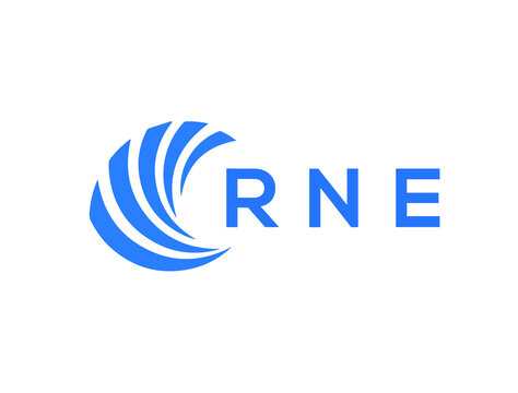 RNE Flat accounting logo design on white background. RNE creative initials Growth graph letter logo concept. RNE business finance logo design.
