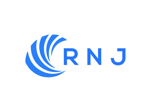 RNJ Flat accounting logo design on white background. RNJ creative initials Growth graph letter logo concept. RNJ business finance logo design.
