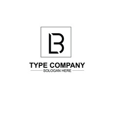 Letter LB minimalist logo design with white background