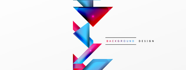 Dynamic 3d geometric abstract background. Triangles and other simple forms composition. Vector Illustration For Wallpaper, Banner, Background, Card, Book Illustration, landing page