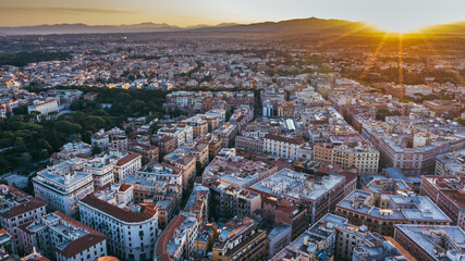 aerial view of the city Rome