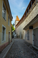 Fototapeta na wymiar Town Wall Walkway in Tallinn, Estonia