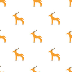 Obraz premium Children s seamless pattern with the image of an antelope on a white background. Perfect for kids clothing, fabric, textiles, baby jewelry, wrapping paper.