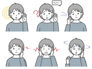 耳の調子が悪い少年（私服）