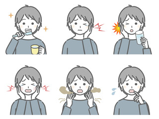 口の中に異常がある少年（私服）