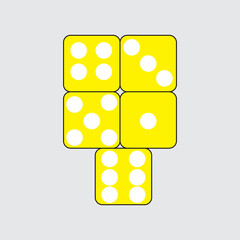 dice icon vector illustration on grey background 