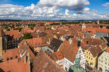 Fototapeta na wymiar Rothenburg ob der Tauber, Germany. Scenic view of the city from above