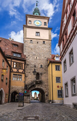 Fototapeta na wymiar Rothenburg ob der Tauber, Germany. White Tower (Weißer Turm), 12th century