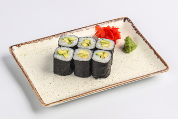 Japanese traditional roll with avocado
