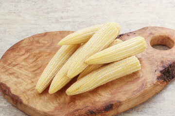 Raw natural organic baby corn