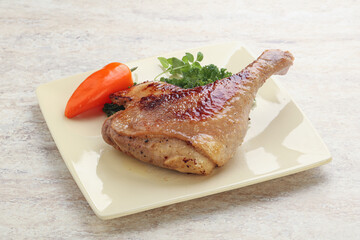 Roasted duck leg with orange sauce