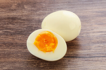 Boiled chicken egg for breakfast
