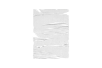 Blank grange ripped glued poster mockup isolated on white background. 3d rendering.