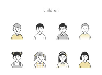 こどもの男女アイコンセット2