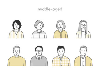 中年男女のアイコンセット2