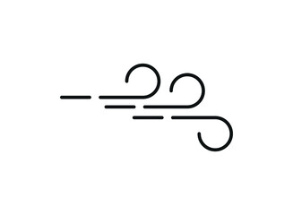 Wind or breeze icon for weather forecast application or widget.