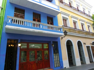 The colorful building in San Juan, Puerto Rico