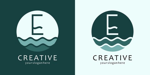 Wave Logo Design with Letter E