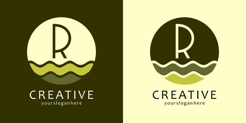 Wave Logo Design with Letter R