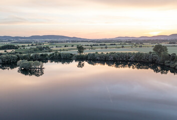 Landscape and panorama  view of drone