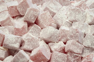 Dessert Turkish delight close up