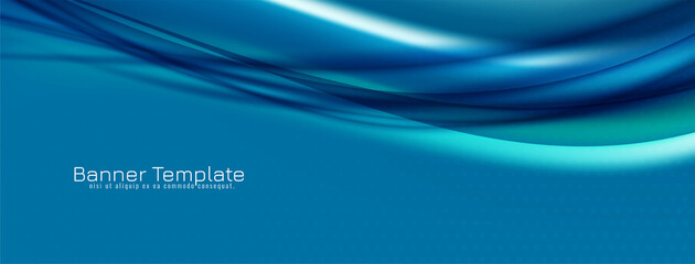 Abstract modern blue wave style decorative banner design