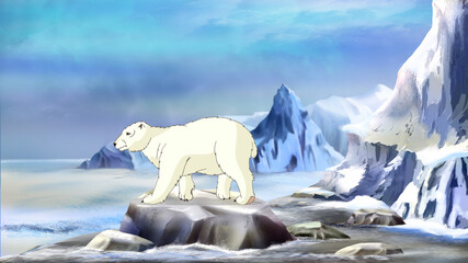 Polar bear on the Arctic ocean © multipedia