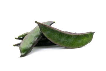organic Lima beans or sheem isolate on white background