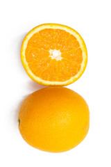 orange fruit slices isolated on white background