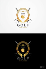 Gradient golf club logo template