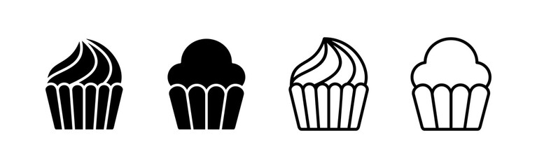 Cup cake icon vector. Cup cake sign and symbol