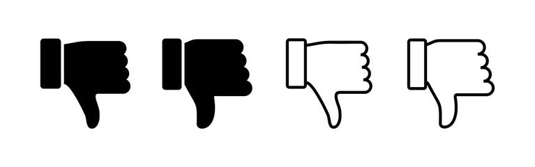 Dislike icon vector. dislike sign and symbol. Hand with thumb down