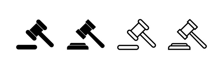 Gavel icon vector. judge gavel sign and symbol. law icon. auction hammer
