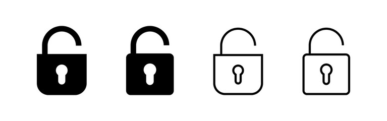 Unlock icon vector. Unlock sign and symbol. unlocked padlock icon