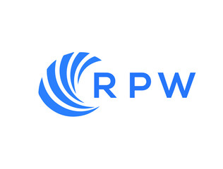 RPW Flat accounting logo design on white background. RPW creative initials Growth graph letter logo concept. RPW business finance logo design.
