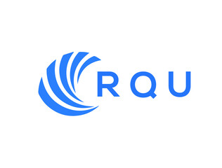 RQU Flat accounting logo design on white background. RQU creative initials Growth graph letter logo concept. RQU business finance logo design.
