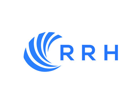 RRH Flat accounting logo design on white background. RRH creative initials Growth graph letter logo concept. RRH business finance logo design.
