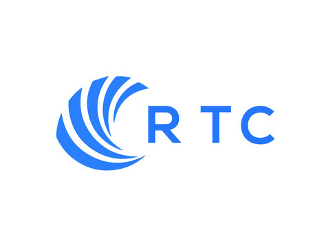 RTC Flat accounting logo design on white background. RTC creative initials Growth graph letter logo concept. RTC business finance logo design.
