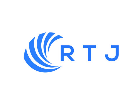RTJ Flat accounting logo design on white background. RTJ creative initials Growth graph letter logo concept. RTJ business finance logo design.
