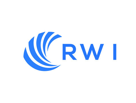 RWI Flat accounting logo design on white background. RWI creative initials Growth graph letter logo concept. RWI business finance logo design.
